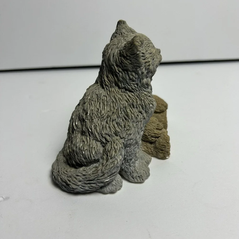 Vintage Stone Critters Cat and Teddy Bear Buddies Figurine Collectible SC-271